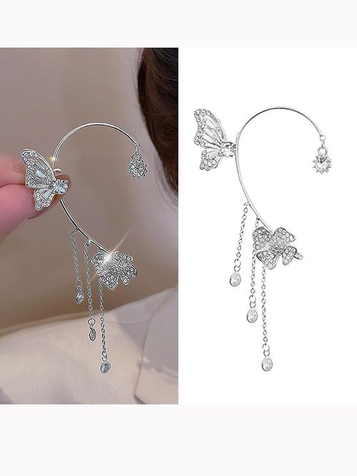 Crystal Butterfly Ear Cuffs | No Piercing, Ethereal Shine