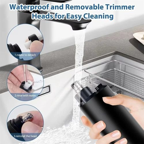 Precision Nose Hair Trimmer | Waterproof & Cordless for Men & Women | Safe Rotary Trimming with LED Light