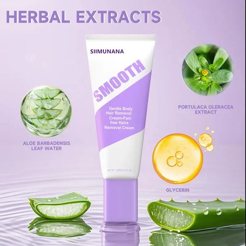 Painless Hair Removal Cream | Sensitive Skin Depilatory Cream for Women & Men | Fast & Smooth Results in Minutes
