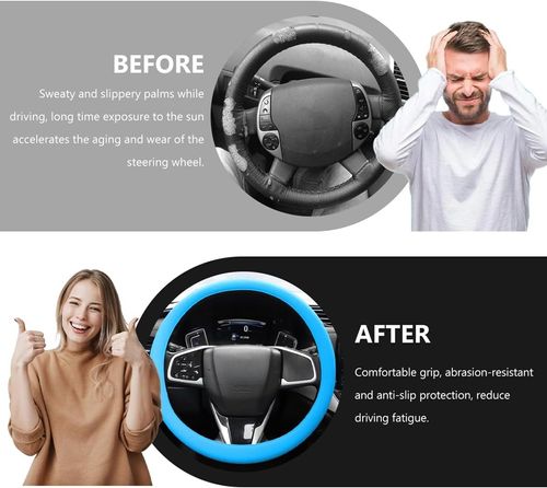 SureGrip Silicone Steering Wheel Cover｜Anti-Slip, Sweat-Absorbent, Stays Cool Under the Sun, For a Secure Grip Every Trip