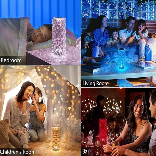 Crystal Dimming Night Light | 16 Colors, Touch to Change