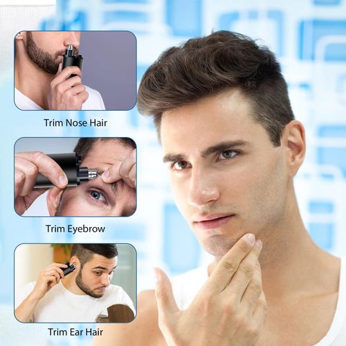Precision Nose Hair Trimmer | Waterproof & Cordless for Men & Women | Safe Rotary Trimming with LED Light