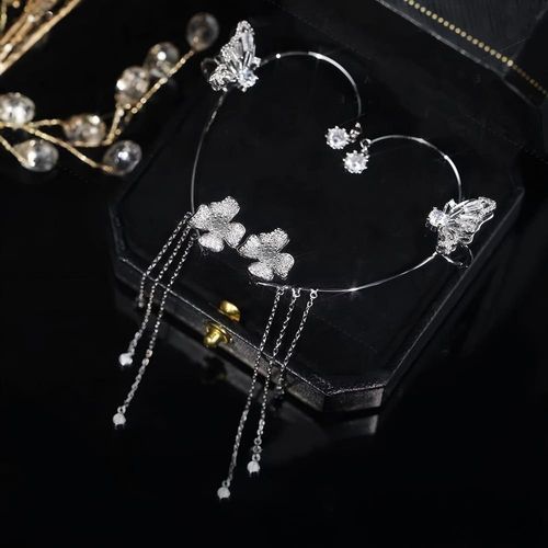 Crystal Butterfly Ear Cuffs | No Piercing, Ethereal Shine