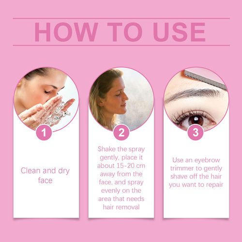 Facial Hair Removal Spray | One spray and one wipe, and the small fluff disappears