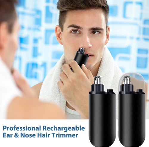 Precision Nose Hair Trimmer | Waterproof & Cordless for Men & Women | Safe Rotary Trimming with LED Light