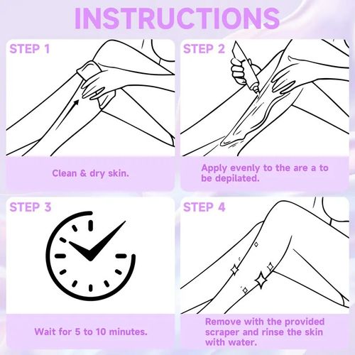 Painless Hair Removal Cream | Sensitive Skin Depilatory Cream for Women & Men | Fast & Smooth Results in Minutes