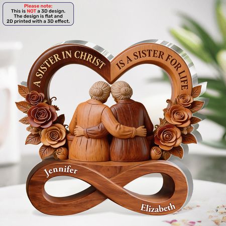 A Sister for Life Personalised Acrylic Plaque – Meaningful Friendship Gift
