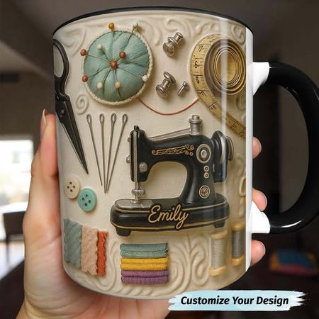 Perfect Gift For Creative Souls With Sewing Theme,Custom Accent Mug,Gift For Crafters