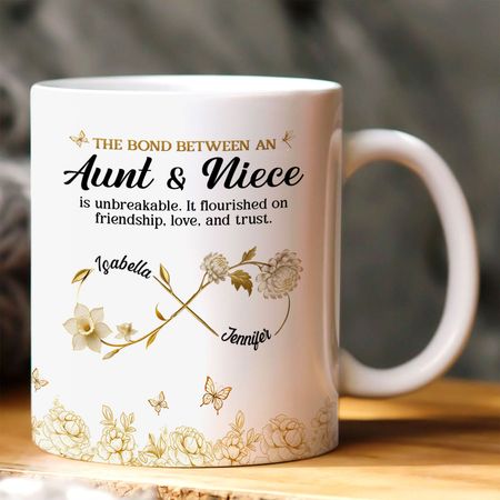 The Bond Between Aunt & Niece Personalised Ceramic Mug – A Thoughtful Family Gift