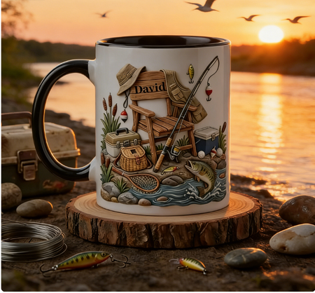 Personalised Hooked on Fishing Mug – The Perfect Gift for Fishing Enthusiasts