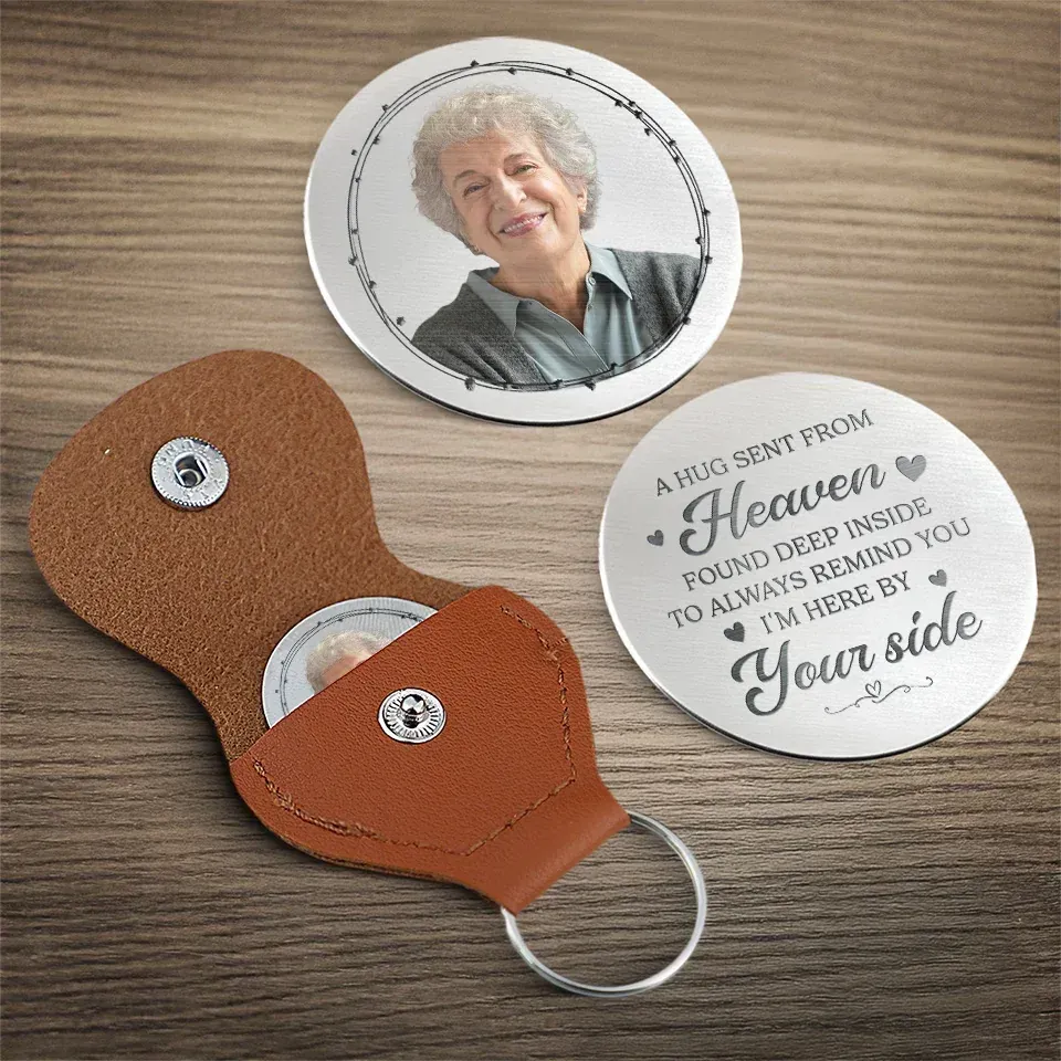 Custom Photo A Beautiful Soul, Forever Cherished - Memorial Personalized Custom Pocket Hug - Sympathy Gift For Family Members