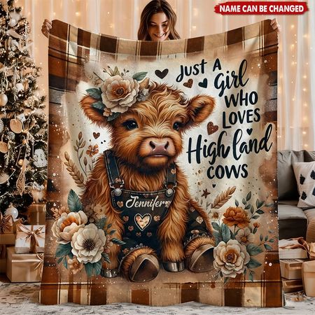 Just A Girl Who Loves Highland Cows - Personalized Blanket