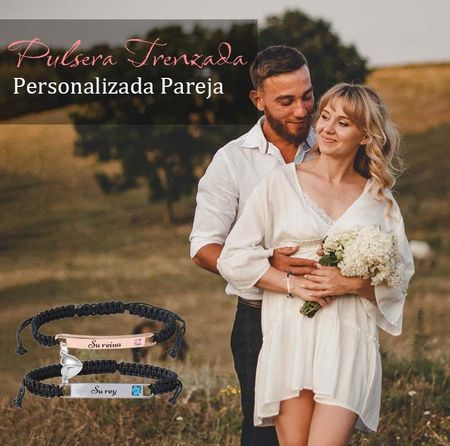 Personalised His & Hers Magnetic Bracelets – Braided Couple Gift