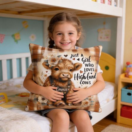 Just A Girl Who Loves Highland Cows – Personalized Pillow