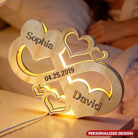 Custom Name Infinity Heart Lamp-Personalized Couple Lamp Gifts For Woman, Him, She