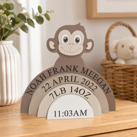 Personalized Little Monkey Stacking Game — Creative Newborn Keepsake