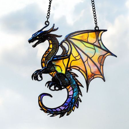 Custom Dragon Suncatcher – Personalised Rainbow Window Hanging Decor for a Magical Home