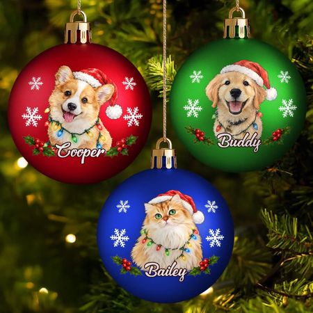Personalized Pet Photo Christmas Ball Ornament – Because Christmas Isn't Complete Without Them