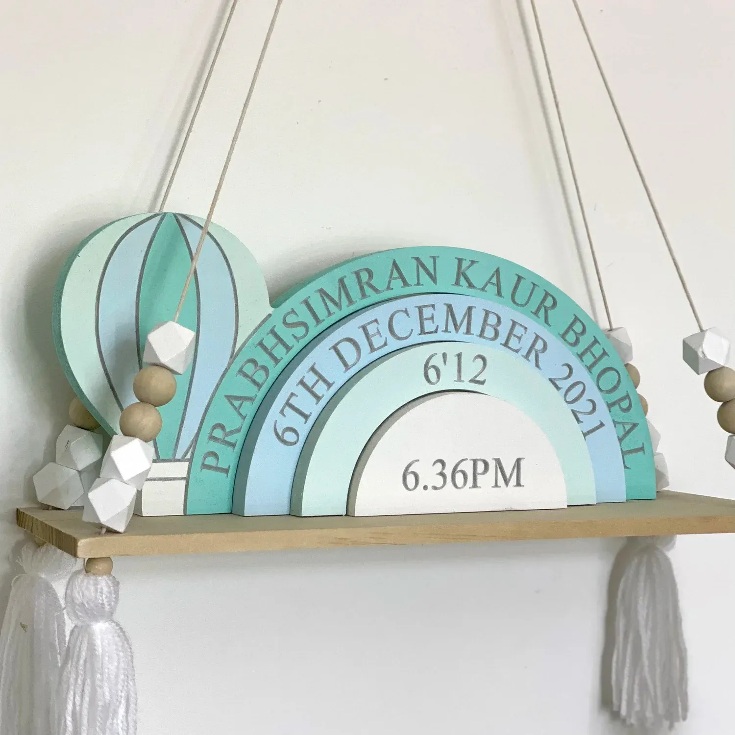 Personalized Hot Air Balloon Stacking Toy — Creative Birth Keepsake