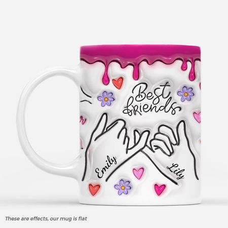 Best Friends Holding Hands Personalised Mug – A Thoughtful Gift for Best Friends