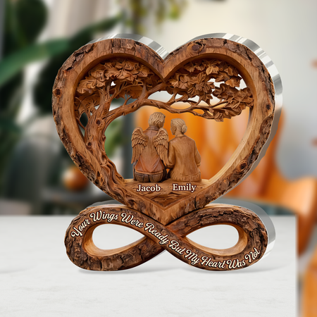 Your Wings Were Ready But My Heart Was Not - Personalized Custom Shaped Acrylic Plaque