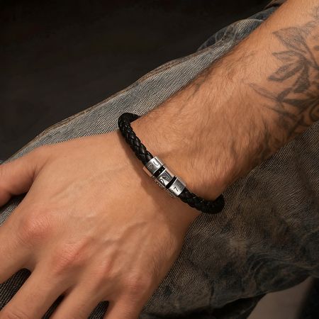 Personalised Leather Bracelet Valentine Gift Custom Name Love Bracelet