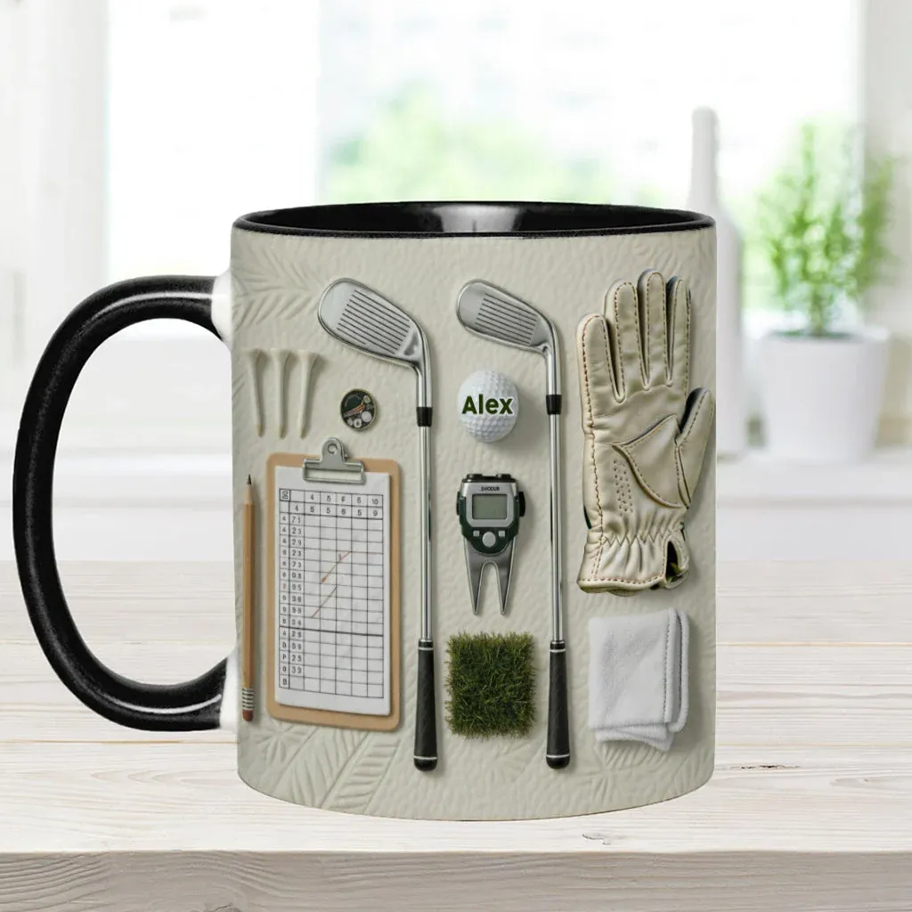 Personalised Golf Accent Mug with Name – Live Love Golf Design Gift for Golf Lovers