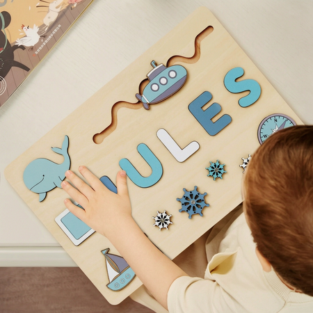 Personalized Baby Name Keepsake Puzzle – Custom Wooden Montessori Name Board