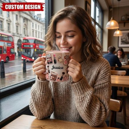Personalized Makeup Accent Mug -Gift For Makeup Artist