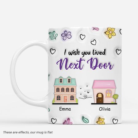 I Wish You Lived Next Door Personalised Mug – A Fun Gift for Best Friends