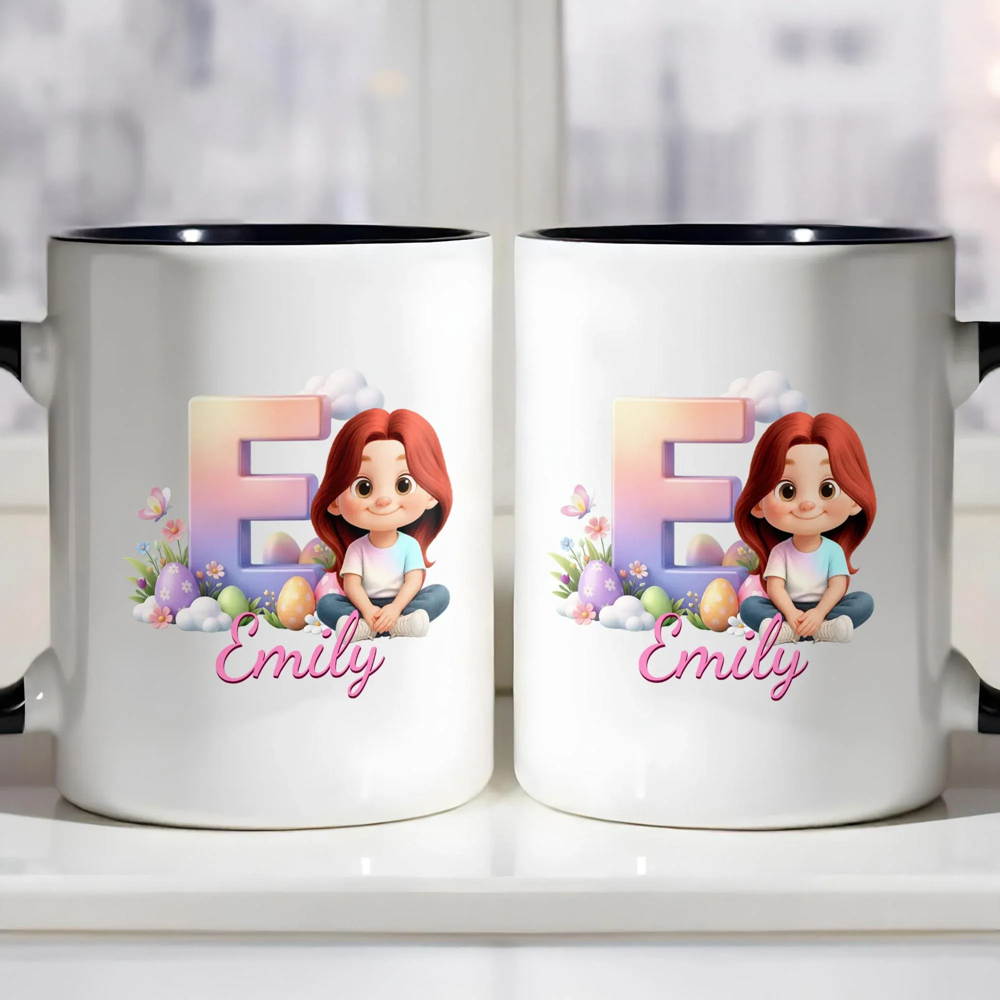 Happy Every Day Gradient Alphabet, Personalized Accent Mug, Gift For Kids