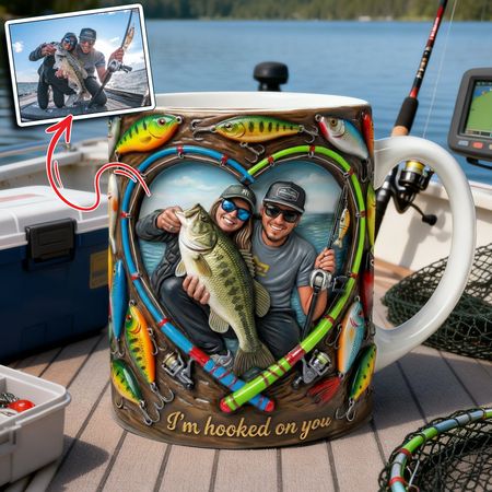 Fishing Couples Coffee Mug - Custom Photo Gifts For Couples
