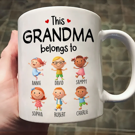 This Grandma Belongs to Cute Grandkids - Personalized Mug - Gift Ideas For Mom.Dad, Grandma.Grandpa