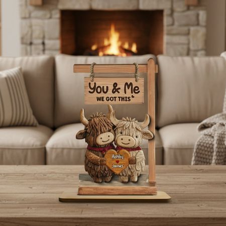 Personalized Highland Cows Couple Plaque - A Thoughtful  Gift
