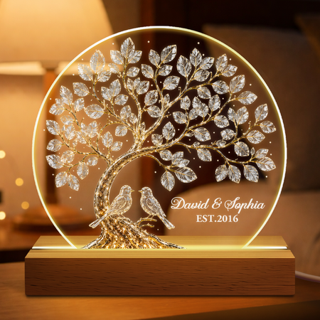 Tree Of Love Couple LED Night Light - Personalized Wedding Gifts