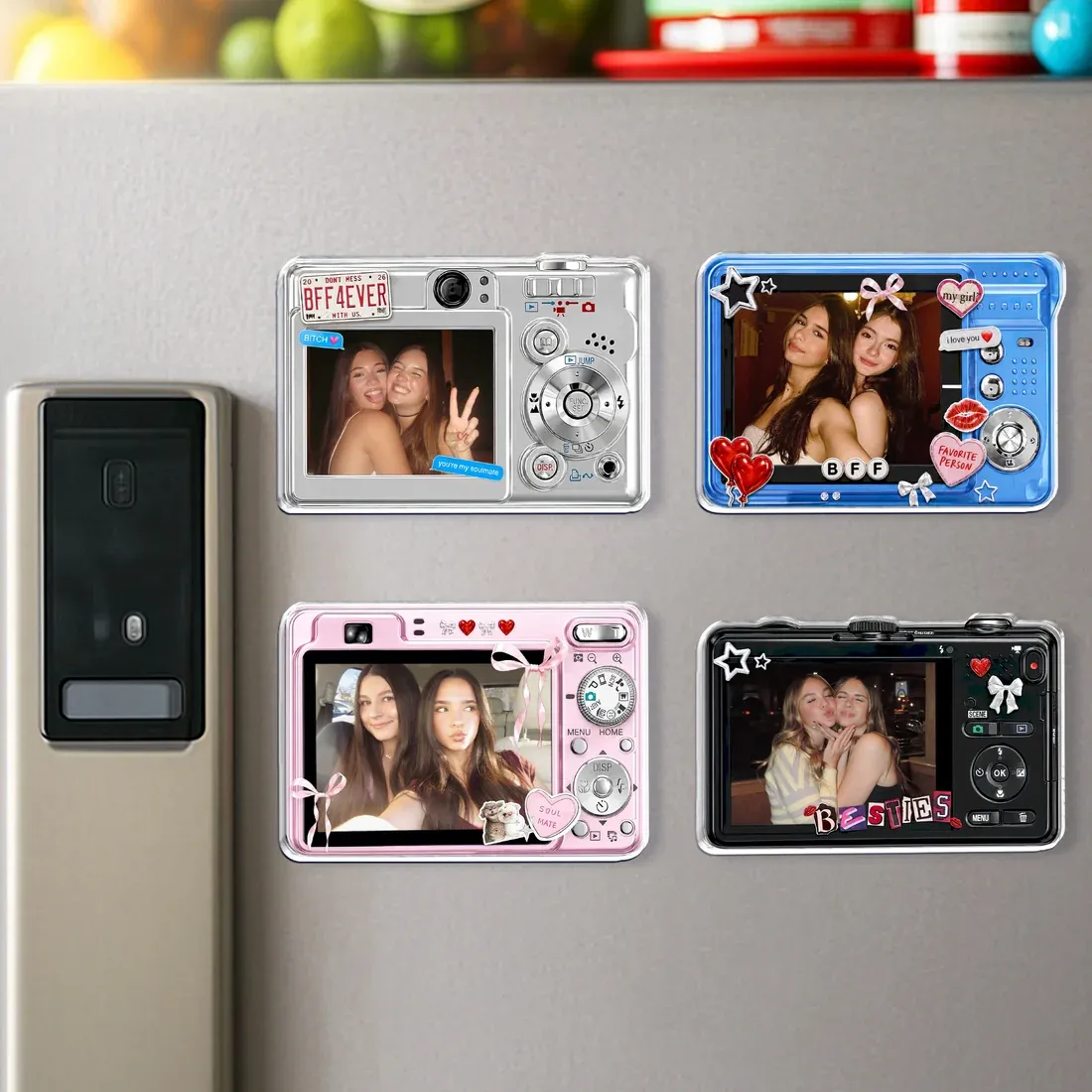 Personalized BFF Acrylic Fridge Magnet – Custom Photo Best Friend Gift for Sisters, Besties & Forever Friends
