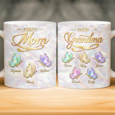 Custom 3D Inflated Effect Printed Mug – Personalised Gift for Mom or Grandma – First My Mom, Forever My Hero