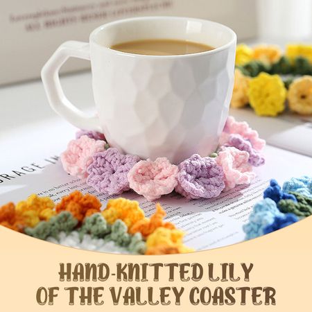 （Finished product）Hand-knitted Lily of the Valley coaster