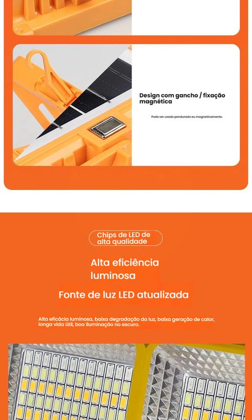 Lâmpada Solar, Lanterna de Mão Recarregável, Projetor Portátil, Lâmpada para Feira Livre ao Ar Livre, Lanterna Multifuncional para Acampamento e Emergência