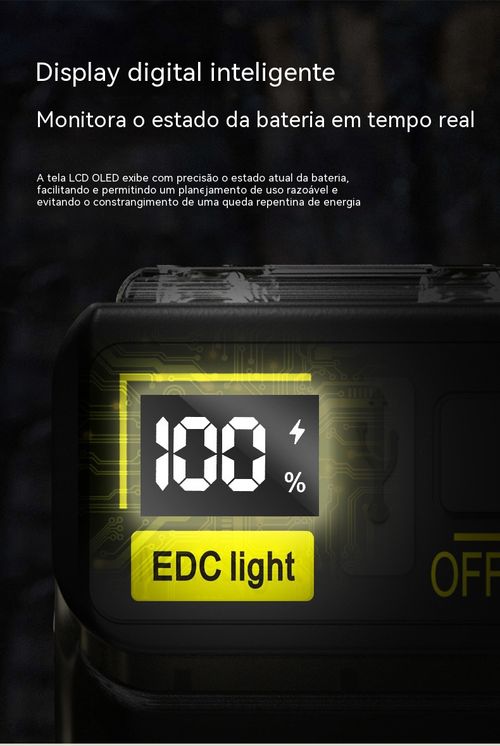 Mini lanterna tipo chaveiro com duas fontes de luz, carregamento Type-C, super brilhante, compacta e potente para uso exterior