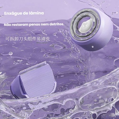 Depilador Feminino com Duas Cabeças, Cortador de Pêlos Íntimos, Navalha Elétrica, Depilador Unissex, Portátil