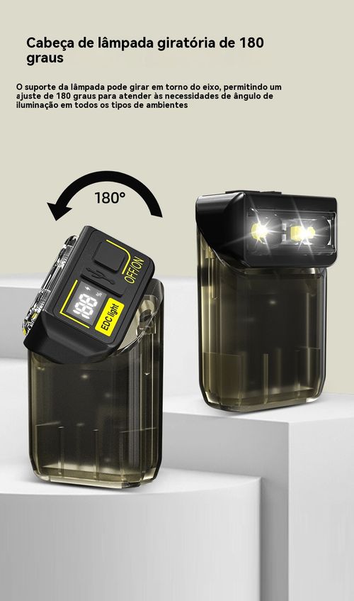 Mini lanterna tipo chaveiro com duas fontes de luz, carregamento Type-C, super brilhante, compacta e potente para uso exterior