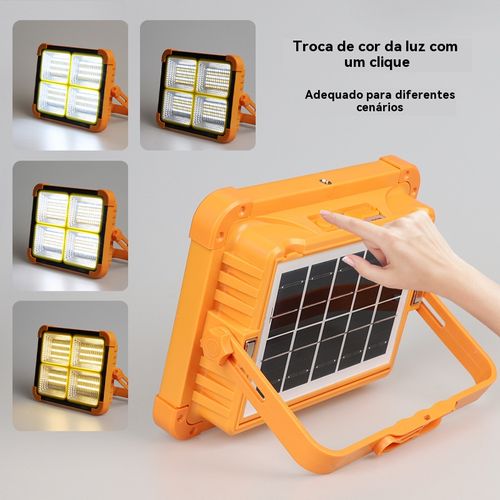 Lâmpada Solar, Lanterna de Mão Recarregável, Projetor Portátil, Lâmpada para Feira Livre ao Ar Livre, Lanterna Multifuncional para Acampamento e Emergência