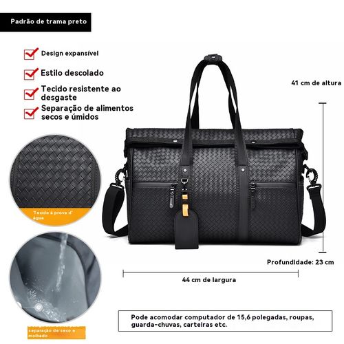 Mala de Academia e Viagem Masculina Estilosa e Moderna, Mala Esportiva Impermeável com Grande Capacidade e Separação Seco,Molhado, Mala de Mão Simples para Bagagem