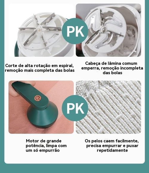 Removedor de Bolinhas de Lã Recarregável, Aparador de Pelos para Tricô, Aparador de Bolinhas
