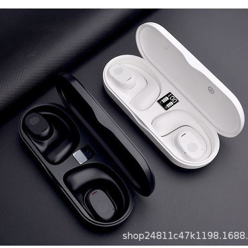 Fone de Ouvido Bluetooth de Condução Óssea, Fone de Ouvido Sem Fio com Exibição Digital de Bateria de Alta Capacidade, para Chamadas, Esportivo e de Orelha Pendurada