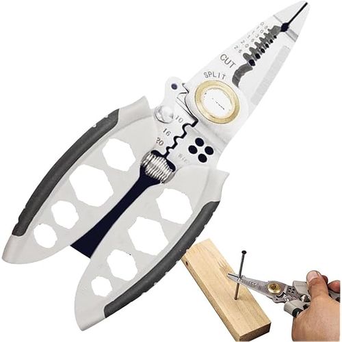 Descascador e cortador de fios, 7 polegadas – Ferramenta portátil multifuncional para decapar cabos