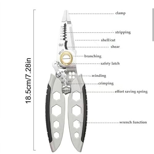 Descascador e cortador de fios, 7 polegadas – Ferramenta portátil multifuncional para decapar cabos