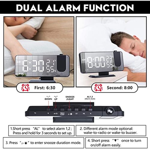 Novo despertador inteligente com projetor eletrónico