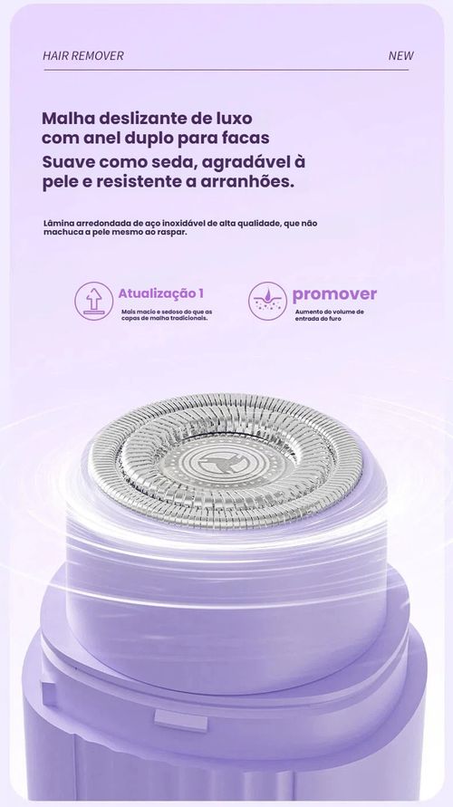 Depilador Feminino com Duas Cabeças, Cortador de Pêlos Íntimos, Navalha Elétrica, Depilador Unissex, Portátil